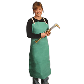 RADNOR™ 24" X 48" Green Cotton/Westex® FR-7A® Flame Resistant Bib Apron With Adjustable Shoulder Straps